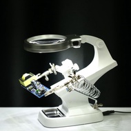 Soldering Handle With Magnifying Glass Desktop Welding Magnifier 3X/4.5X