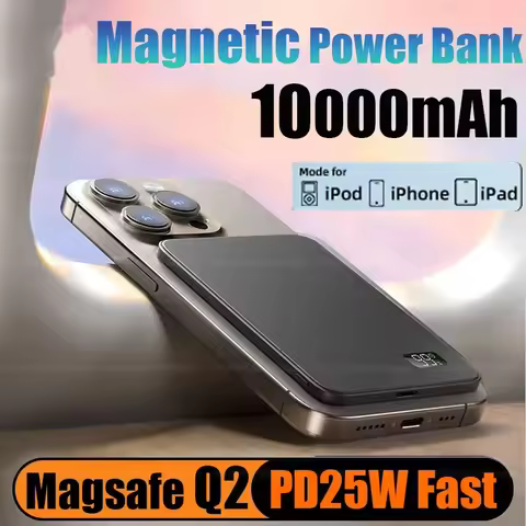 10000mAh Thin Magnetic Wireless Power Bank PD25W Fast Charge Portable External Battery for Magsafe F