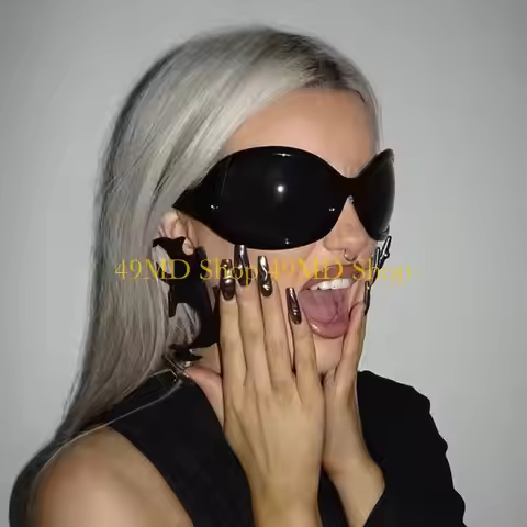 49MD Alien Sunglasses Punk Sunglasses y2k Sunglasses Wrap Around Sunglasses Uv400 Sunglasses Shades 