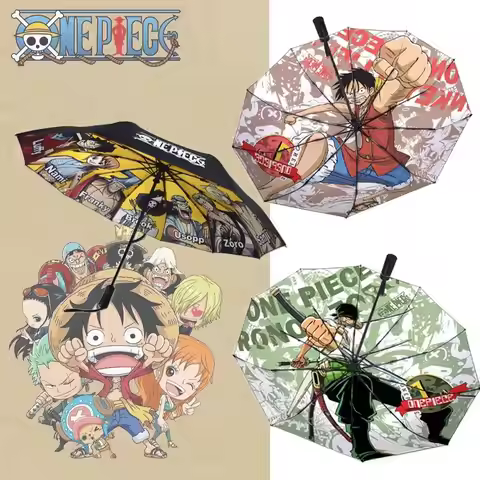 One Piece Anime Parasol Monkey D. Luffy Roronoa Zoro Thickened Umbrella Cartoon Accessories Portable