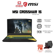 (New Version) MSI CROSSHAIR 15 B12UEZ-444 (I7-12700H, 16GB, 1TB, RTX3060_6GB, 15.6" QHD, GRADIENT-W1