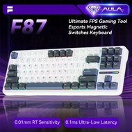 AULA F87 F87pro Side Engraved Keycaps Support Driver Software 87Keys Customized Tri-Mode Mechanical 