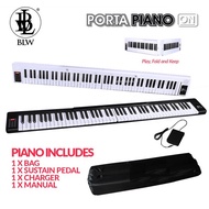 BLW 88 Keys Foldable Portable Rechargeable Practise and Performance Travel Keyboard Piano - PortaPia