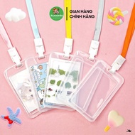 Transparent Employee ID Card Holder, Student ID Lanyard, Vertical Nameplate Card