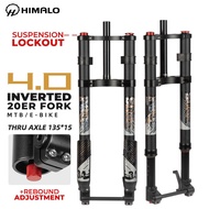 HIMALO 20inch Suspension Inverted Air Fat Fork for Fat Bike Snow Bike Thru Alxe 135*15MM for 20*4.0 Tire Rebound Adjustment