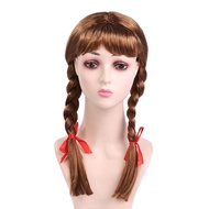 Anime Ghost Doll Annabelle Dress Cosplay Costume Wig Set Halloween Carnival Party Dress Up Girl Unif
