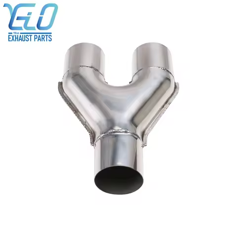 Universal Car Exhaust Y-Pipe Adapter Connector Tube Stainless Steel Exhaust 3-Way Y Type Pipe