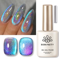 BORN PRETTY 9D Cat Magnetic Eye Nail Gel Polish Rainbow Laser Holographic Blue Purple