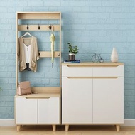 現代簡約 衣帽架一體鞋櫃/衣架/鞋架/衣帽櫃/雙色可揀/Y0133