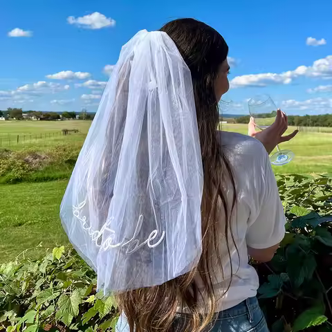 1pc Elegant Wedding Veil for Bridal Shower Short Wedding Veil Hair Comb Veil for Beach Wedding Bride