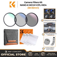 K&F Concept Mcuv+Cpl+Nd4 Kit With Lens Cleaning Cloth And Filter Bag Mcuv+Cpl+Nd4