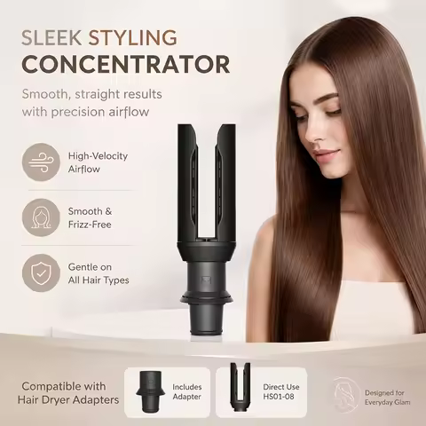 Universal Hair Straightener Attachment For Airwrap HS01 HS05 HS08 Curling Iron Styling Plate Clip St