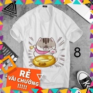 Fat Cat T-shirt (Anger Ami, Big Belly Ami) - Cotton T-shirt for men and women, short sleeves, round 