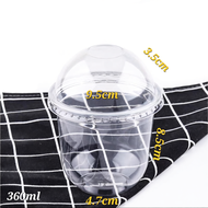 50 Sets PET 8/12/16oz Premium PET Clear U-Shape Plastic Cup with Dome Lid / Dessert Cup / Ice Cream 