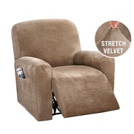 GOLDMINES Stretchy Recliner Chair Covers Stay in Place Velvet Couch Slipcovers Thick Form Fitter Sof