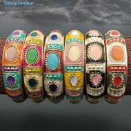 SEPTEMBER Chinese Cloisonne Bracelet, Enamel Double Bangle Peony Filigree Flower Bangle, Handicraft 