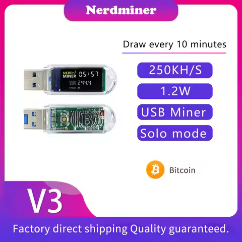 Lucky Miner LV03 Solo USB Miner 250KH/s Blockchain cryptocurrency mining machine Bitcoin Lottery Min