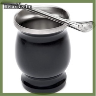 RelaxRealm Bộ bầu Yerba Mate Bộ tách trà và bom mát hai lớp bằng thép không gỉ
