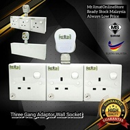 Heavy Duty 3Gang Sirim Approval T-Adaptor Extension Socket Wall Socket Adaptor Extension