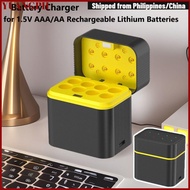 YUANGPH Lithium Battery Charger, 8 Slots Intelligent Flip-top Smart Battery Charger, Type-C Port 120