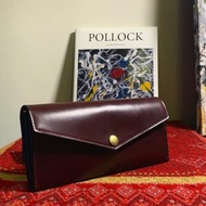 【梁絮皮藝】手縫馬臀皮長夾/馬臀革/真皮/錢包/財布/信封/Kuroro