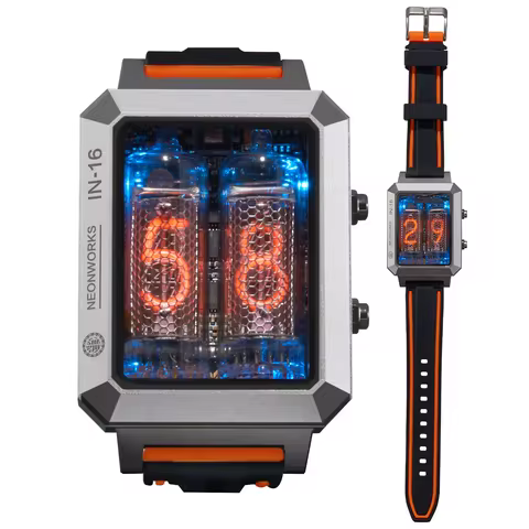 New CYBERPUNK Watch IN-16 Nixie Tube Watch Hour&Minute Display Wireless Charge