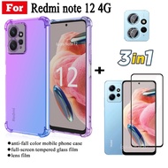 3 in 1 Redmi Note 12 4G 5G 12 11 Pro Plus Pro+ 5G 11S Full Cover Tempered Glass Screen Protector with Silicone Shockproof Case