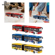 [SONONIA] Pull Back Long Bus Model Two Section Articulated Bus Toy Simulation Transit Bus Model