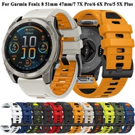Official Silicone Strap For Garmin Fenix 7 7X Pro 6 6X Pro 5 5X Plus instinct 2X Enduro 3 2 D2 Delta