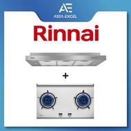 RINNAI RH-S269-SSR 90CM STAINLESS STEEL SLIMLINE HOOD + RINNAI RB-782S 76CM FLEXIHOB 2 BURNER STAINLESS STEEL BUILT-IN GAS HOB