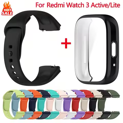 Silicone band+Case for Xiaomi Redmi Watch 3 Active strap smartwatch Accessories Sport Bracelet For R
