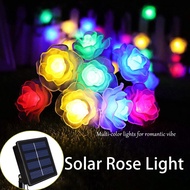Solar LED Rose Light Fairy String Lights Solar Outdoor Garden Lighting Decoration Flower LED Decor L