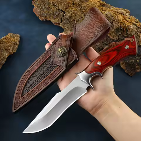 Lion King Outdoor Straight Knife Camping Survival Knife Defense Knife Mini Pocket Knife Wilderness S