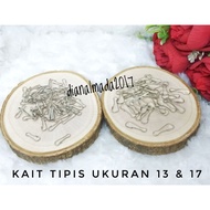(144 pcs) thin nickel hooks size 11-13-17-21