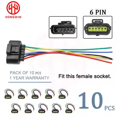6Pin MAF Mass Air Flow Sensor Connector Harness For Mazda Ford Lincoln Mercury 1U2Z14S411AA YC2F-12B
