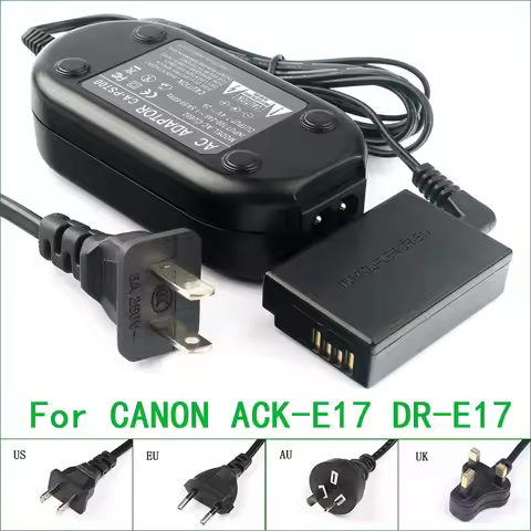 ACK-E17 DR-E17 DC Coupler LP-E17 Dummy Battery AC Power Adapter Charger For Canon EOS M3 M5 M6 M6 Ma