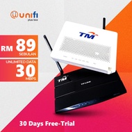 UNIFI Home Fiber 30Mpbs Unlimited Data - Free modem & Router (1 Bulan FREE)