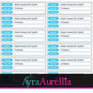 S49 WATERPROOF STICKER NAMA PVCKalis Air/Sticker Nama Sekolah