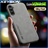 VBUJE KEYSION แบบย้อนยุคสุดหรูเคสหนังสำหรับ Samsung M34 5G S23 FE ซิลิโคน + PC เคส Galaxy หลังโทรศัพ