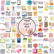 100PCS Vintage-Inspired Friendship Quotes Stickers, Perfect for Scrapbooking and Journaling Sticker 