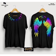 RAINBOW DREAM WINGS T-SHIRT ANGEL WINGS T-SHIRT/ RAINBOW WING T-SHIRT/ WING T-SHIRT/ DISTRO T-SHIRT/