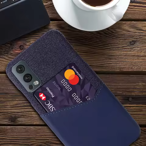 OnePlus Nord 2 5G Case Febric Card Holder Cover For One Plus 1+ Nord2 Funda Cloth Texture PU Antiski