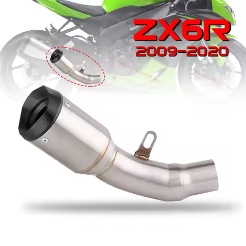 ZX-6R 636 2009-2020 Slip-on Motorcycle Exhaust Muffler With Sticker Laser Down Escape Moto for Kawas