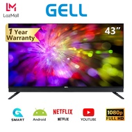 GELL TV 43 inches smart led tv Android TV 43 inch smart tv flat screen tv FHD TV YouTube /Netflix Multiport LED TV