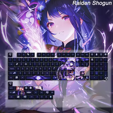 Genshin Impact Keycaps 128keys Raiden Shogun Keyboard Keycap Cherry Anime Kamisato Ayato PBT Cosplay