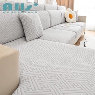 Geometric Jacquard Sofa Cushion Cover Non-slip 1 2 3 4 Seater Sofa Cover Solid Color Sofa Cover With Rubber For I L Shape Sofa