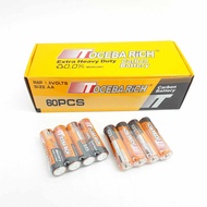 TOCEBA RICH AA/AAA Battery Super Heavy Duty R6 AA Batteries 60pcs/BOX
