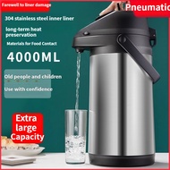 4000ml Thermal Insulation Water Bottle Pneumatic Thermos Household Large-Capacity Thermos Vacuum Sta