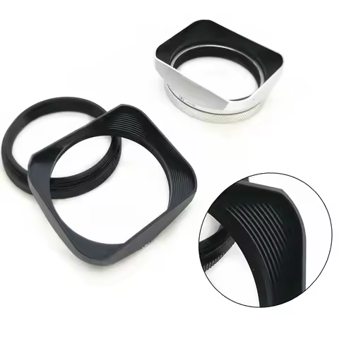 Metal Square Lens Hood Shade + Lens Cap Cover for Fujifilm Fuji X100VI X100V X100F X100T X100S X100 