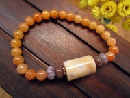 手鍊 珠串設計 海洋碧玉+925銀+印度玉+黃玉